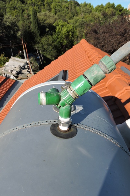 Heath Robinson water tank connector